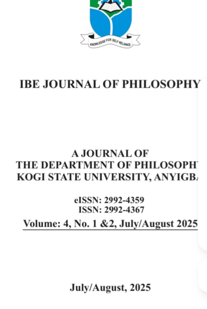 View Vol. 4 No. 1 & 2 (2025): Ibe Journal of Philosophy